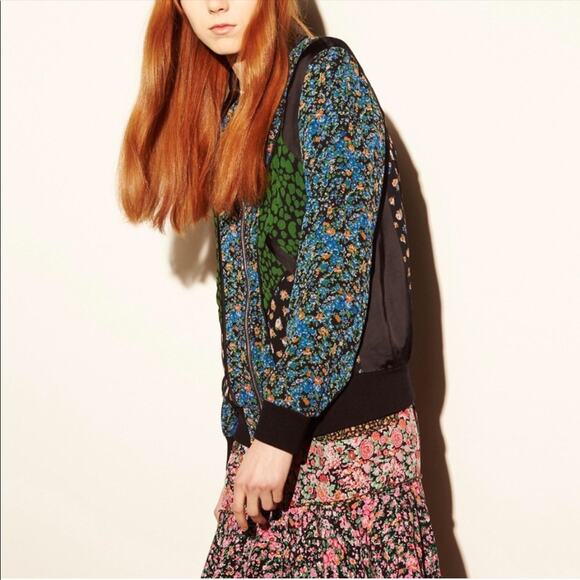 Coach 1941 Silk Framed Varsity Jacket Blue - Picture 2 of 7